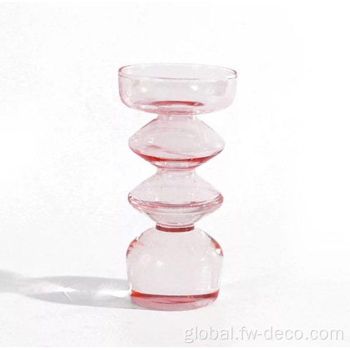 Colored Candle Glass Holders custom colored Scandi glass candle holder candlestick Factory